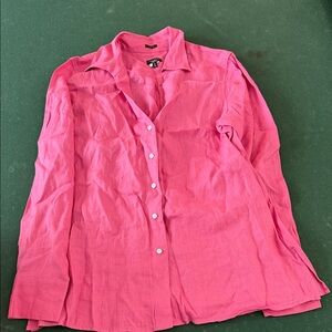 Talbots Fuchsia Button-Up Blouse